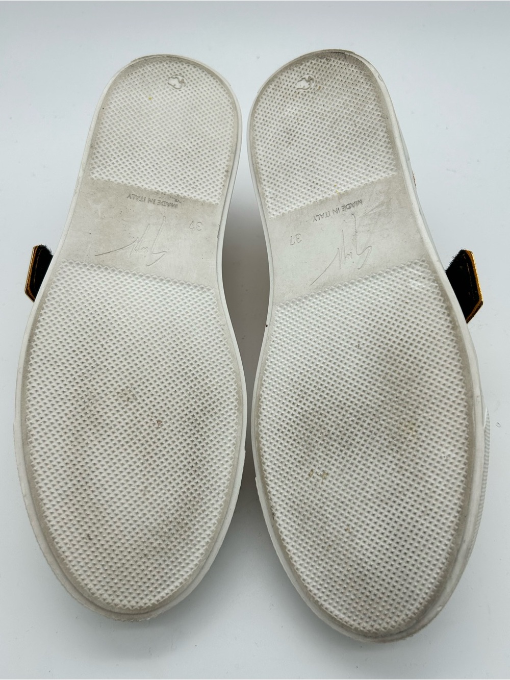 Giuseppe Zanotti Zenas Orange, White & Gold Leather Sneakers size 37 - Picture 10 of 11
